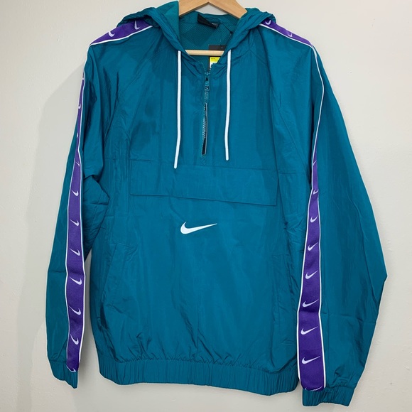 nike swoosh woven jacket red